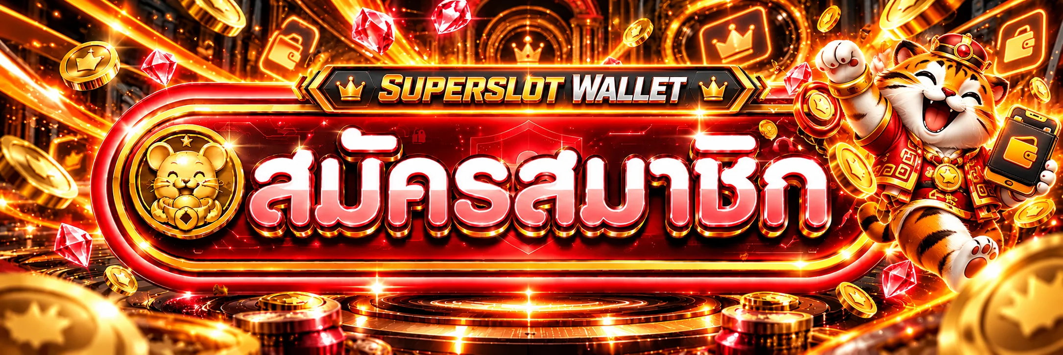 แบนเนอร์ SUPERSLOT WALLET LOGIN และสมัครสมาชิก